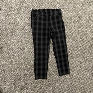 Black plaid slacks